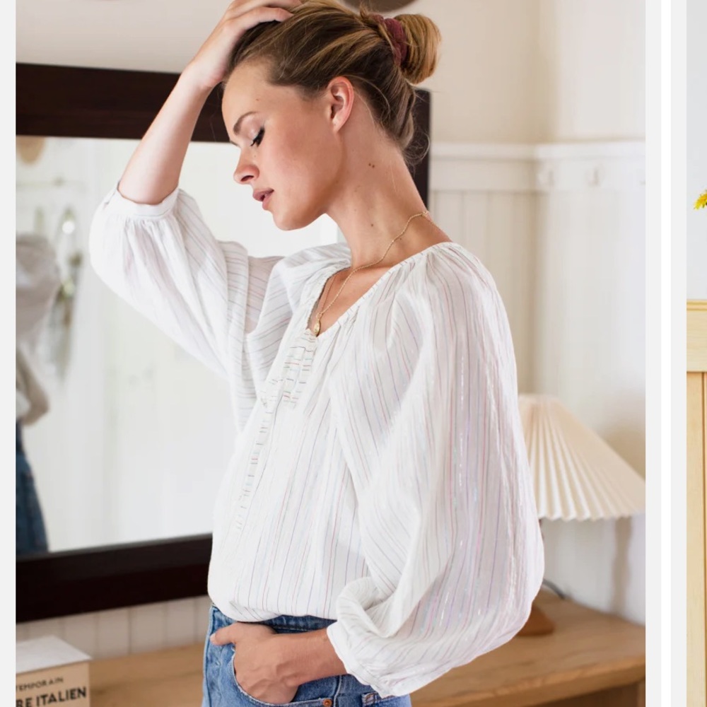 Emerson Fry Lucy Top - Rainbow Ivory Lurex. S. NWT